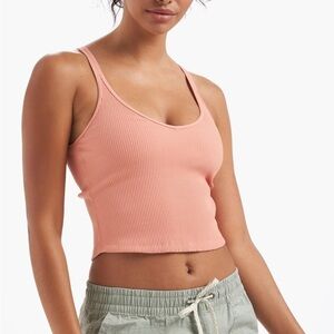 Vuori Pink Sleeveless Fitted Crop Tank